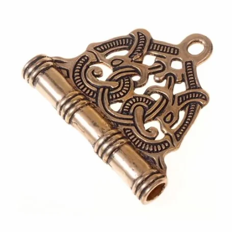 Jelling Style Bronze Needle Box – PE‑06 Bronze Viking needle box in Jelling style, inspired by early medieval finds.